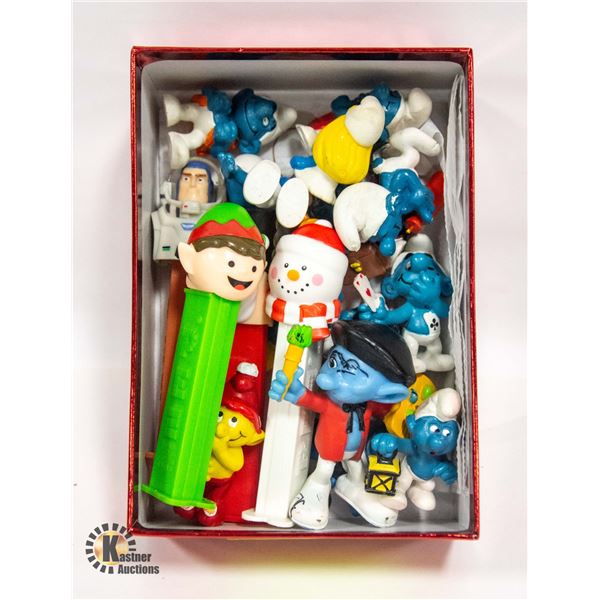 VINTAGE SMURFS & PEZ ALL TOGETHER-ESTATE