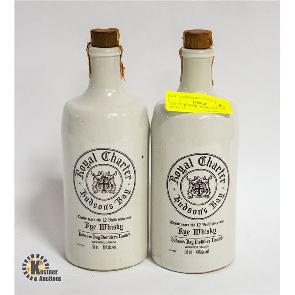2 1970S HUDSON BAY IRONSTONE BOTTLES