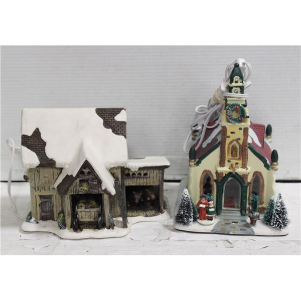 LOT OF 2 CHRISTMAS VILLAGES