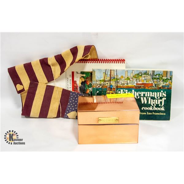 COPPER RECIPE BOX, JASPER & FISHERMANS WHARF