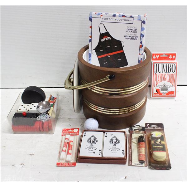 ESTATE BRASS HANDLED ICE BUCKET,