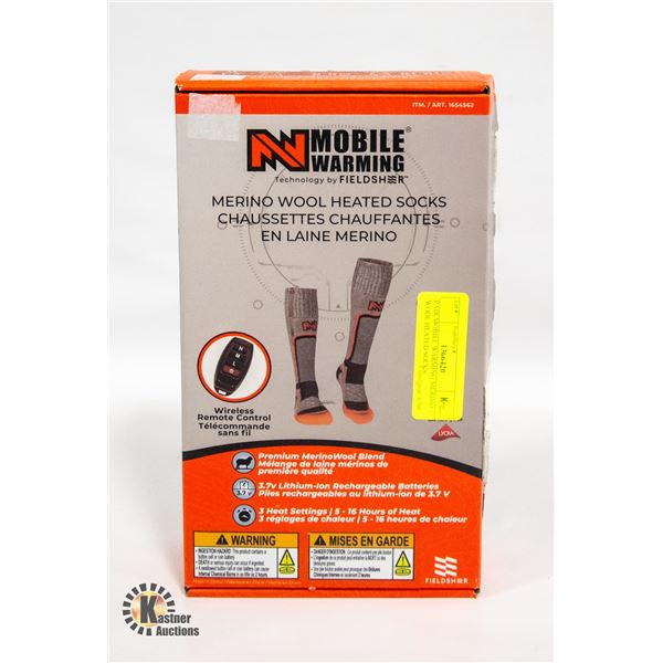 PAIR MOBILE WARMING MERINO WOOL HEATED SOCKS