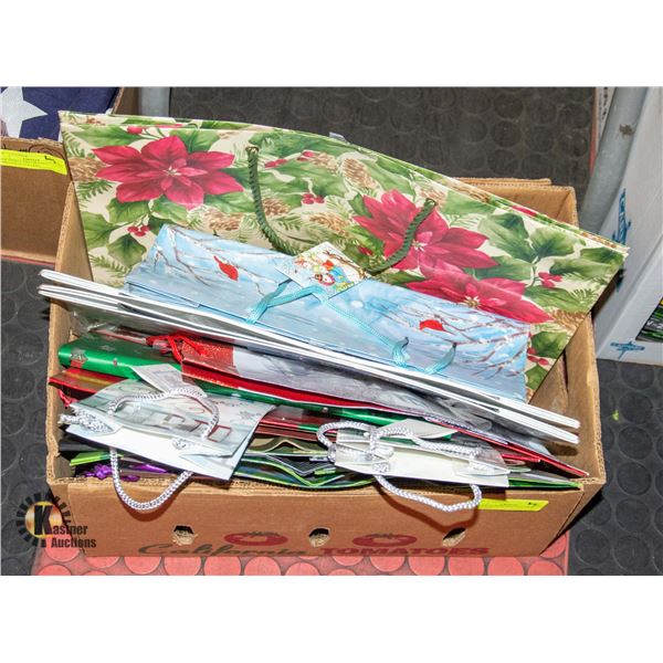 BOX WITH OVER 20 CHRISTMAS GIFT BAGS