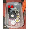 TOTE WITH ASSORTMENT OF NEW PAINTS & STAIN INCL.