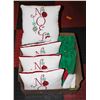 BOX WITH 4 EMBROIDERED NOEL DECORATIVE