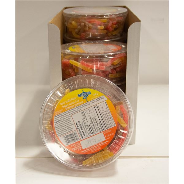 EIGHT TUBS OF SOUR FRIES CANDY