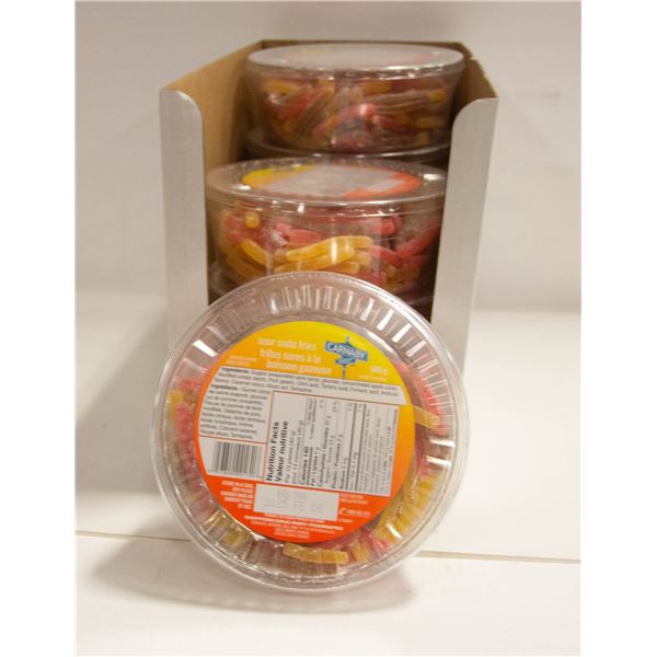 EIGHT TUBS OF SOUR FRIES CANDY