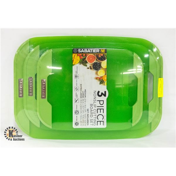 NEW 3PC SABATIER NONSLIP CUTTING BOARD SET