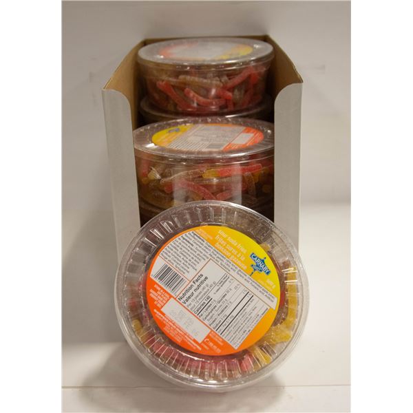 EIGHT TUBS OF SOUR FRIES CANDY