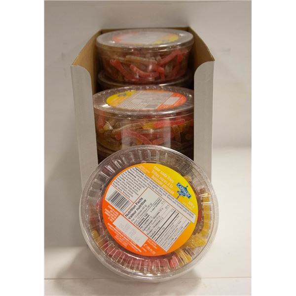 EIGHT TUBS OF SOUR FRIES CANDY