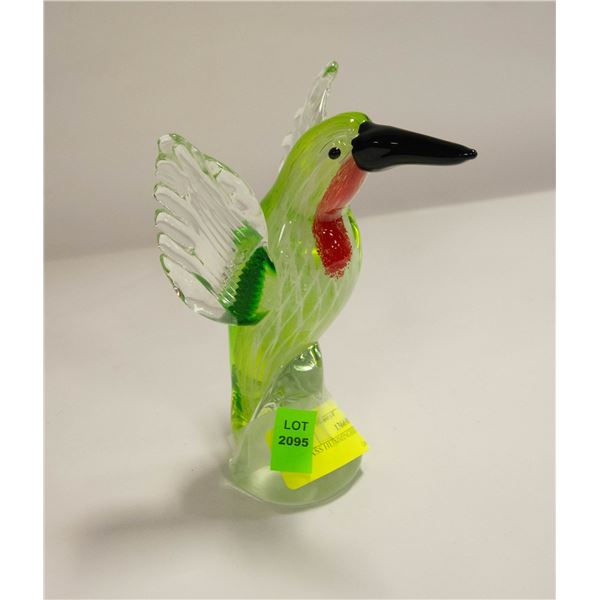 GLASS HUMMINGBIRD - 6-1/2" H