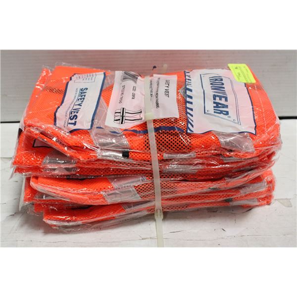 10 NEW IRONWEAR SAFETY VESTS: ONE SIZE FITS ALL