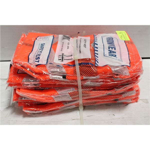 10 NEW IRONWEAR SAFETY VESTS: ONE SIZE FITS ALL