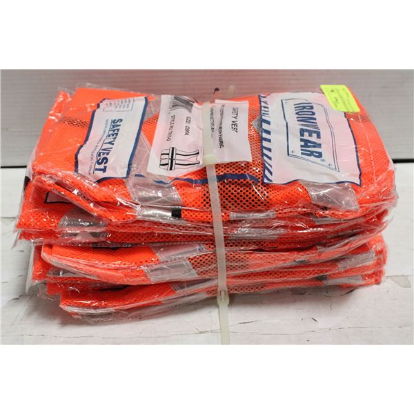 10 NEW IRONWEAR SAFETY VESTS: ONE SIZE FITS ALL