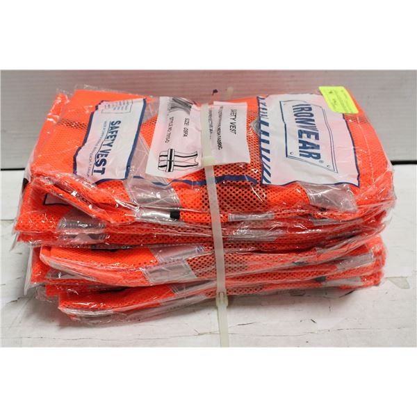 10 NEW IRONWEAR SAFETY VESTS: ONE SIZE FITS ALL