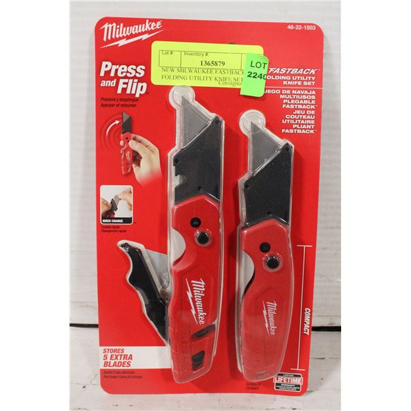 NEW MILWAUKEE FASTBACK FOLDING UTILITY KNIFE SET