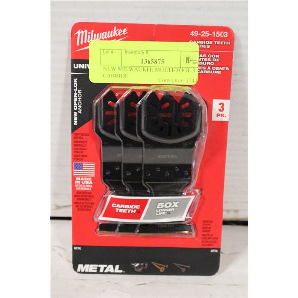 NEW MILWAUKEE MULTI-TOOL 3-PK CARBIDE