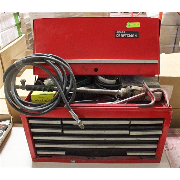 SEARS TOOL BOX WITH, WELDING CONNECTORS,