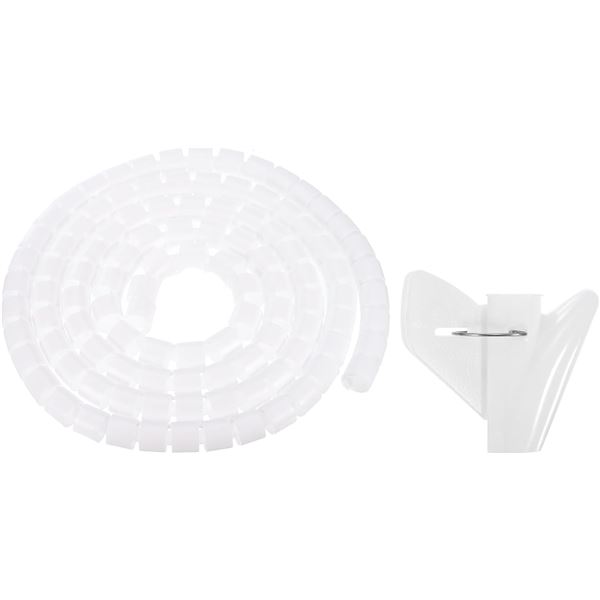 NEW SPIRAL CABLE ZIP WRAP CABLE MANAGEMENT- WHITE