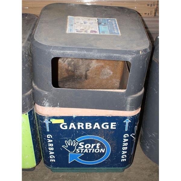 SQUARE FIBERGLASS GARBAGE BIN WITH INSERT $2,750