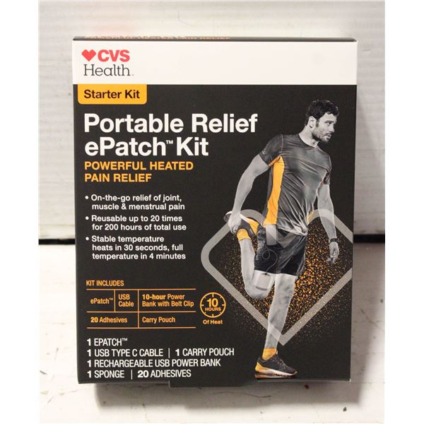 NEW CVS HEALTH PORTABLE RELIEF E PATCH STARTER KIT