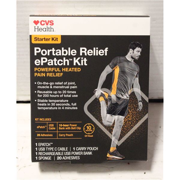 NEW CVS HEALTH PORTABLE RELIEF E PATCH STARTER KIT