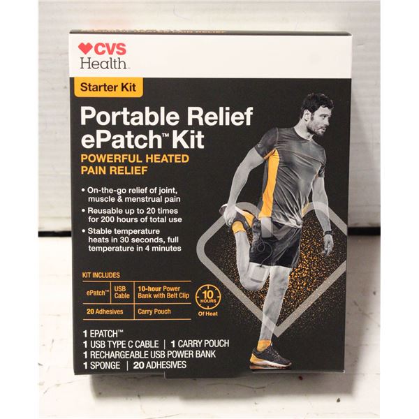 NEW CVS HEALTH PORTABLE RELIEF E PATCH STARTER KIT