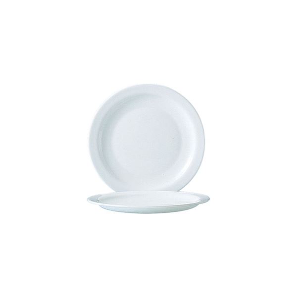 CASE OF 36 ARCROC SABRE 7" WHITE ROUND PLATES