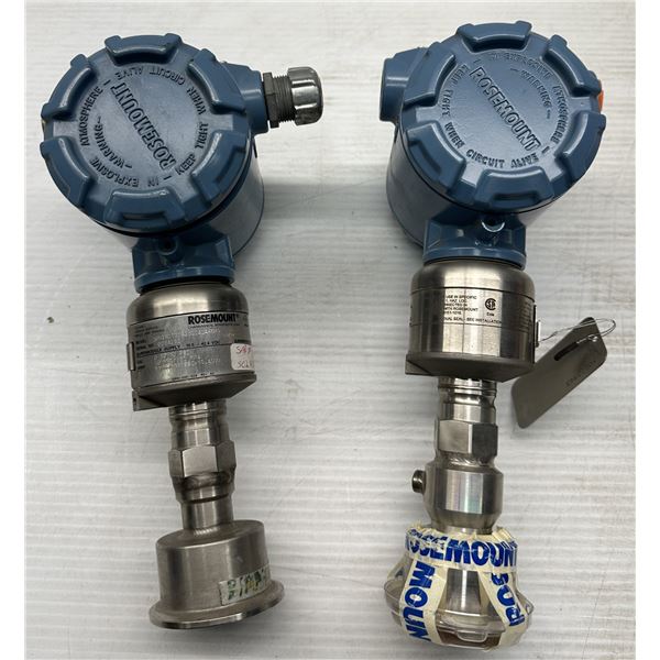 (2) Rosemount #3051S2TG1A2B11A1AK6M5 Smart Pressure Transmitter with Flanged Sensors