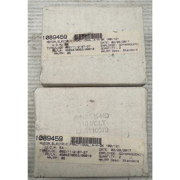 (2) Danaher A-H9A-K-HD / LAR110070 110V Motors