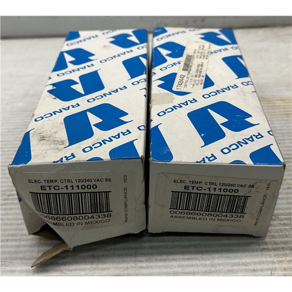 (2) Ranco #ect-111000-000 Electonic Temperature Controllers