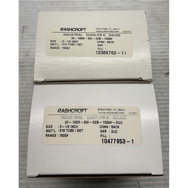 (2) Ashcroft #35-1009-SW-02B-1500# Duralife Gauges