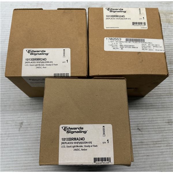 (3) Edwards Signaling #101XBRMR24D Led Lights