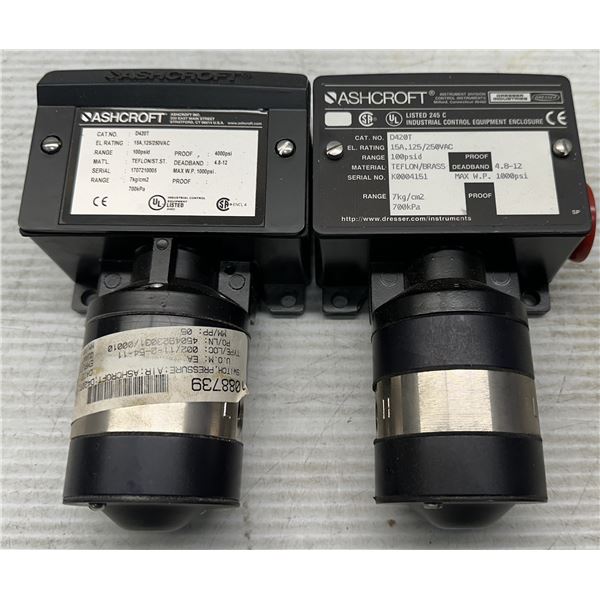 (2) Ashcroft #D420T Pressure Switches