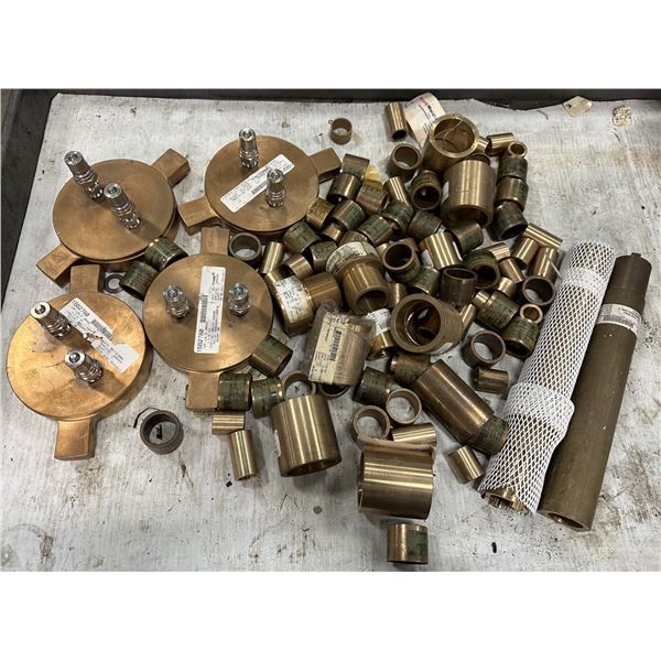 Lot of Misc. Bronze & Brass Bushings, Caps, & Nuts