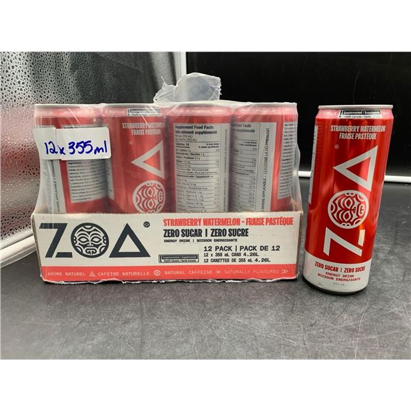 Zoa Strawberry Watermelon Zero Sugar Energy Drink (12 x 355ml)