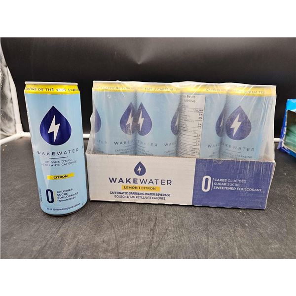 Wake Water Lemon Caffeinated Sparkling Water Beverage (12 x 355ml)