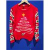 Image 1 : Unisex Battery Operated Light-up Christmas Sweater - Medium