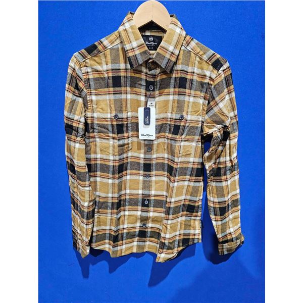 Wind River Tan Plaid Button Up Shirt - Size Small