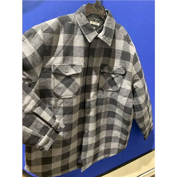 Aggressor Mens Size 2XLT Grey/ Black Check Button Up Jacket