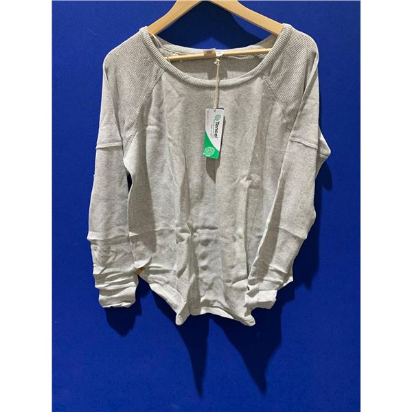 TenTree Waffle Longsleeve Light Heather Grey Ladies Size Med