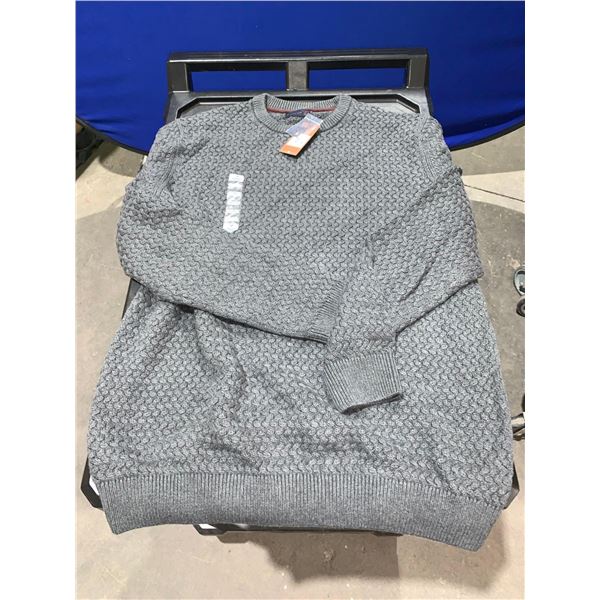 Denver Hayes Heather Grey Knit Sweater Mens Size XLT