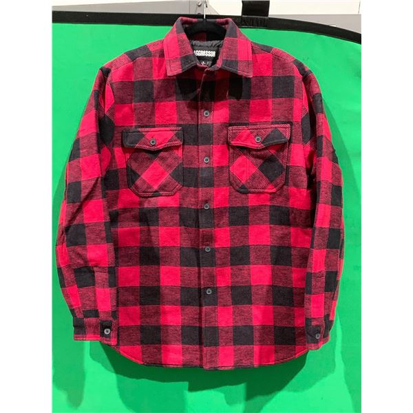 Aggressor Mens Red / Black Check Jacket Size Med