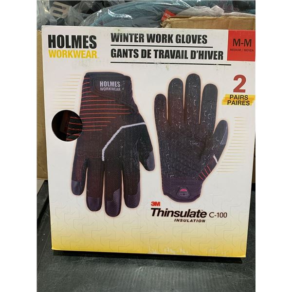 Holmes Winter Work Gloves 2 Pairs Size Medium