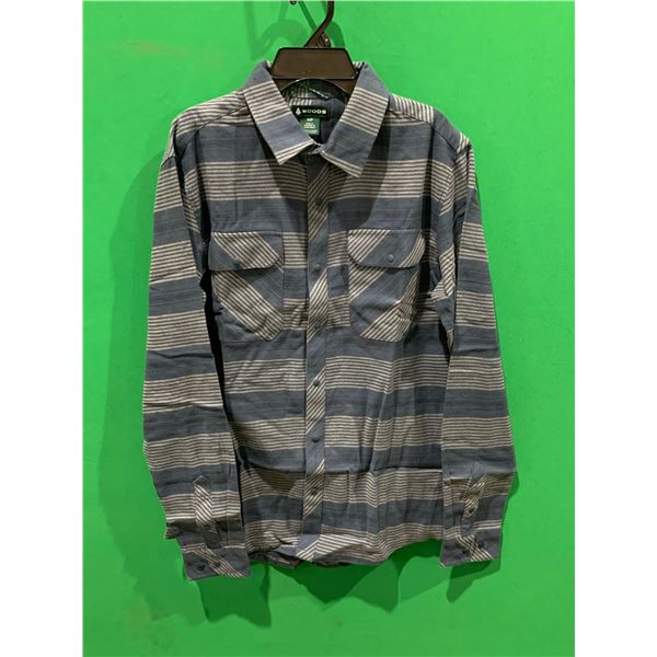 Woods Mens Murray Plaid Flannel Blue Size Small