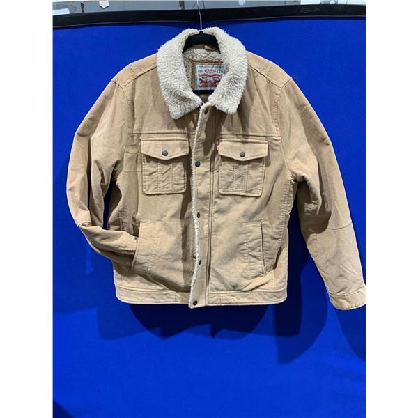 Levi Strauss & Co. Mens Corduroy Sherpa Lined Trucker Jacket Size Medium