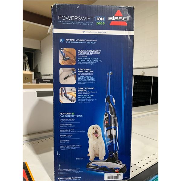 Bissell Powerswift 2-in-1 Lightweight Cordless Vacuum Ion Pet, 12V Max Lithioum Ion Battery