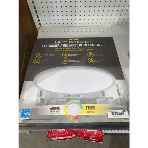 Koda Slim 15in LED Ceiling Light with Adjustable Color Temperature