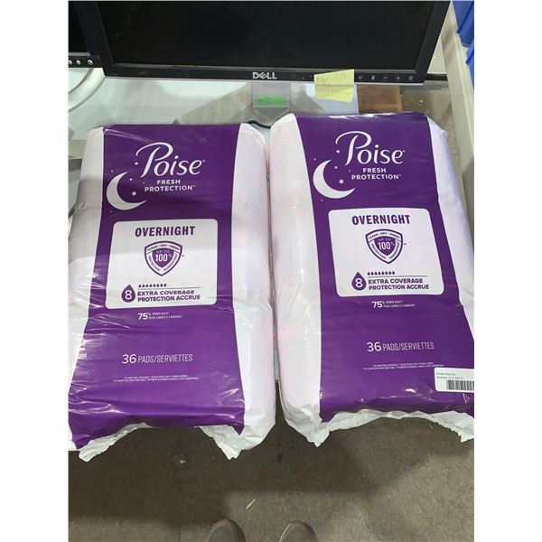Poise Fresh Protection Overnight, Extra Coverage Pads (36 x 2)