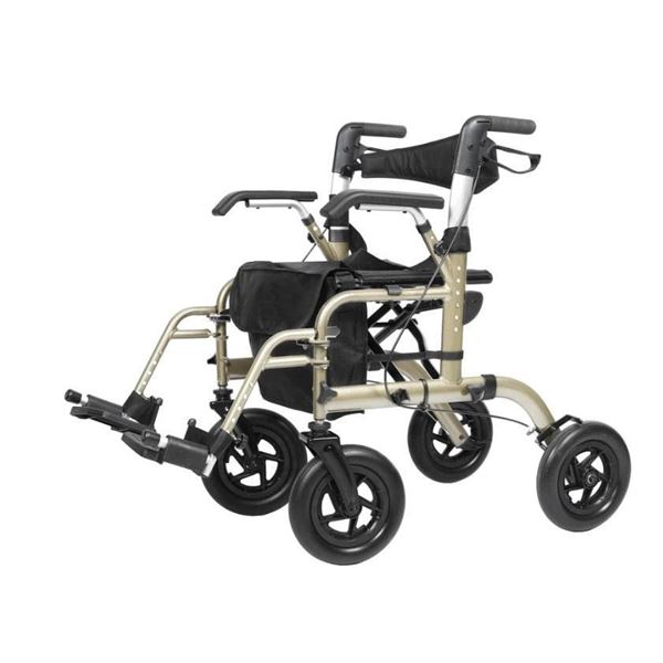 Elenker HFK-9213-5 All-Terrain 2 in 1 Rollator Walker & Transport Chair, Folding Wheelchair with All